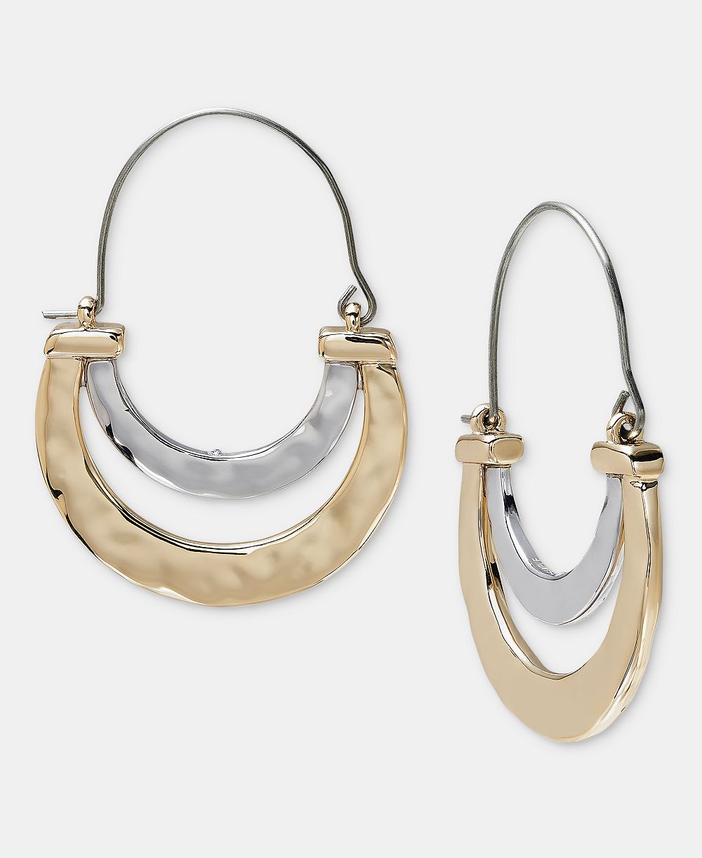 Style & Co серьги-полукольца Double-Row Half Hoop