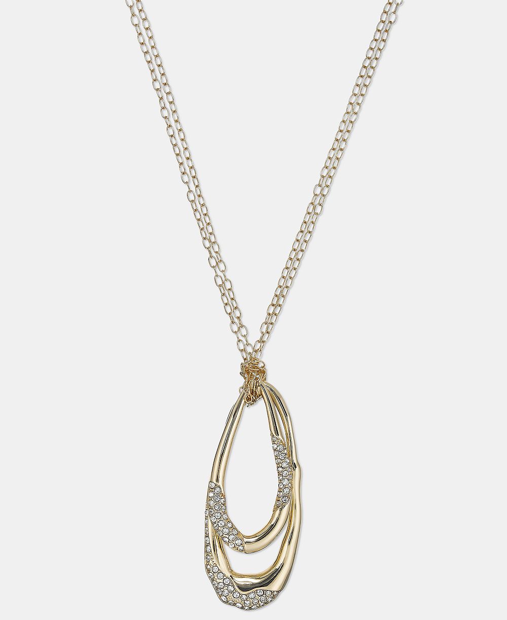 Подвеска Style & Co Glass Crystal Long Double Drop Necklace