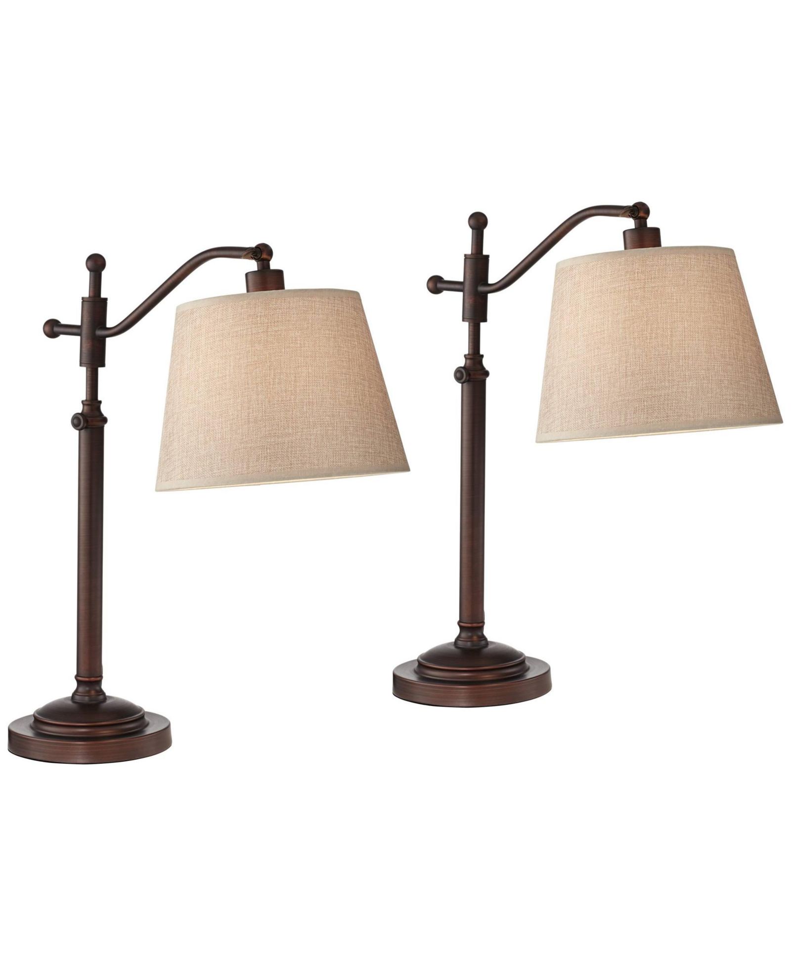 Набор из 2 настольных ламп Regency Hill Adley 30 1/2" Tall Downbridge Arm Farmhouse Adjustable Height Metal