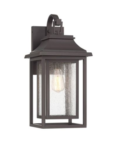 John Timberland Cecile  High Modern Box Lantern Outdoor Wall Light Fixture Mount Porch House Weatherproof  Bronze Finish