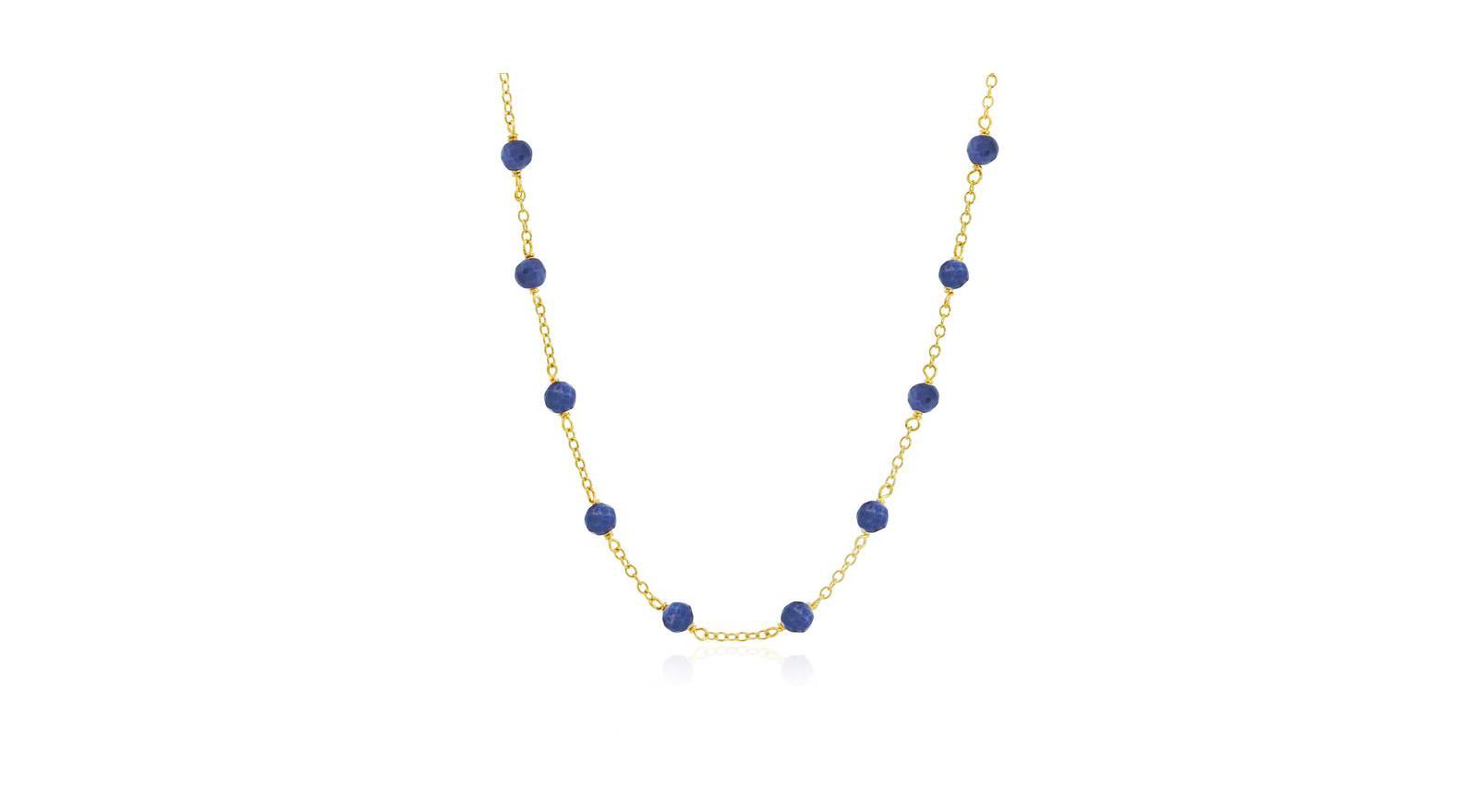 The Lovery Ожерелье с бусинами из синего сапфира 14k Gold