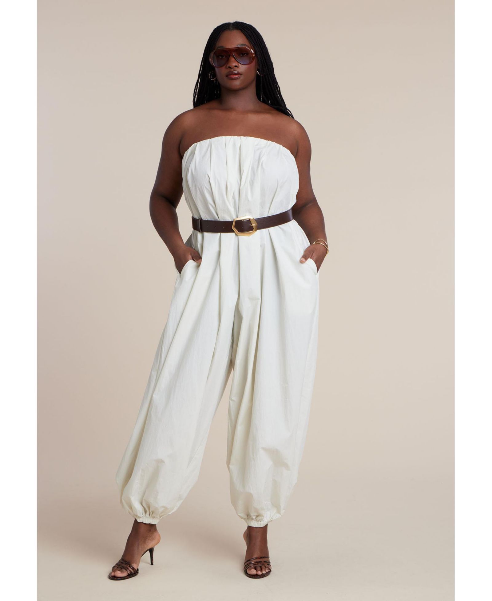 ELOQUII Женский Belted Balloon Jumpsuit