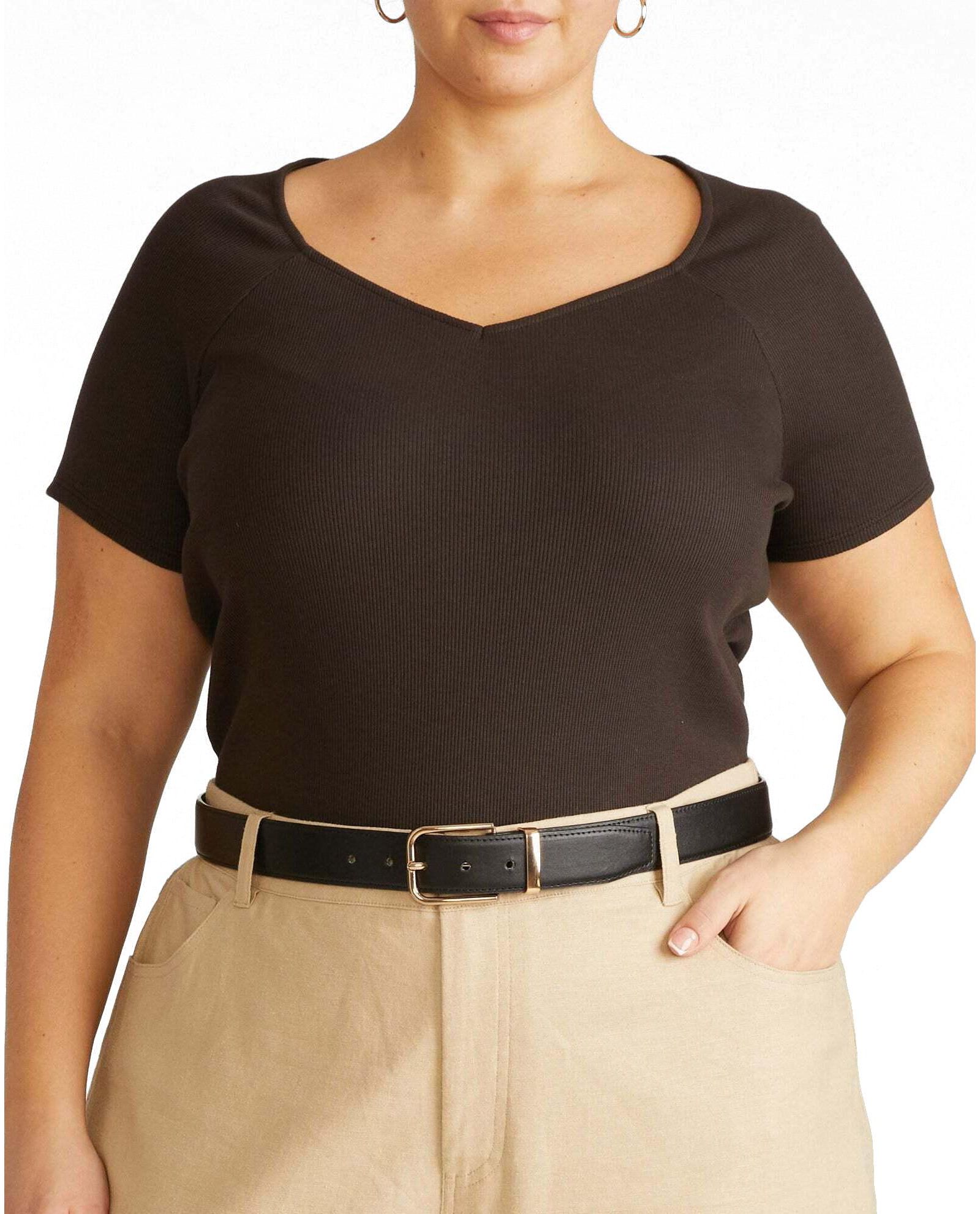 Universal Standard Plus Size Carey Ribbed Sweetheart Tee