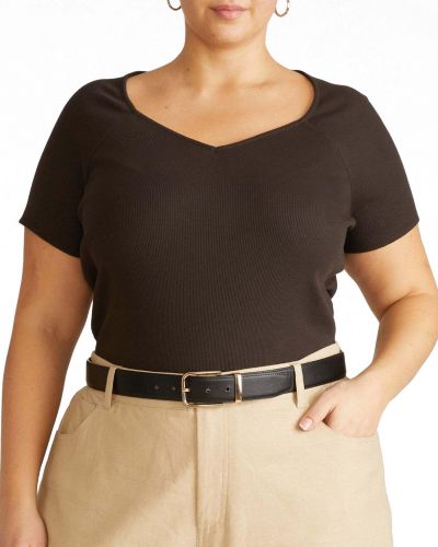 Universal Standard Plus Size Carey Трикотажная футболка с вырезом sweetheart