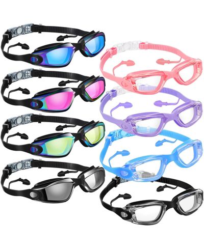 GNUADZ 8pieces Swim Goggles Anti Fog Silicone Ear Plug Nose Clip