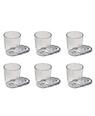 Abode Homewares Hammered Rustic Acrylic Drinking Glasses, Set of 6