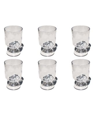 Abode Homewares Hammered Rustic Acrylic Stemless Wine Glasses, Set of 6