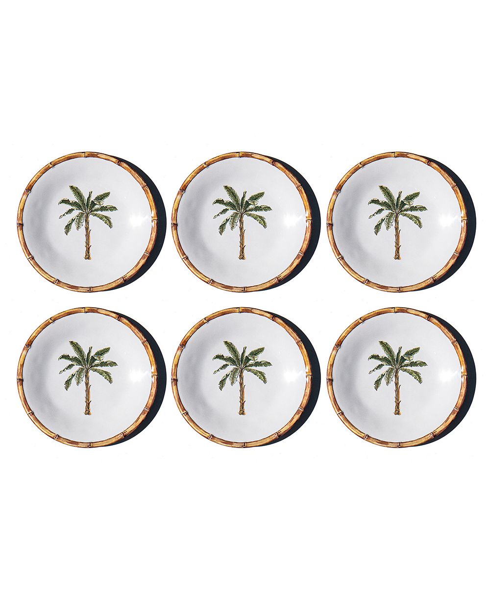 Салатные тарелки Abode Homewares Rainforest Palm NewWave Melamine, набор 6 шт