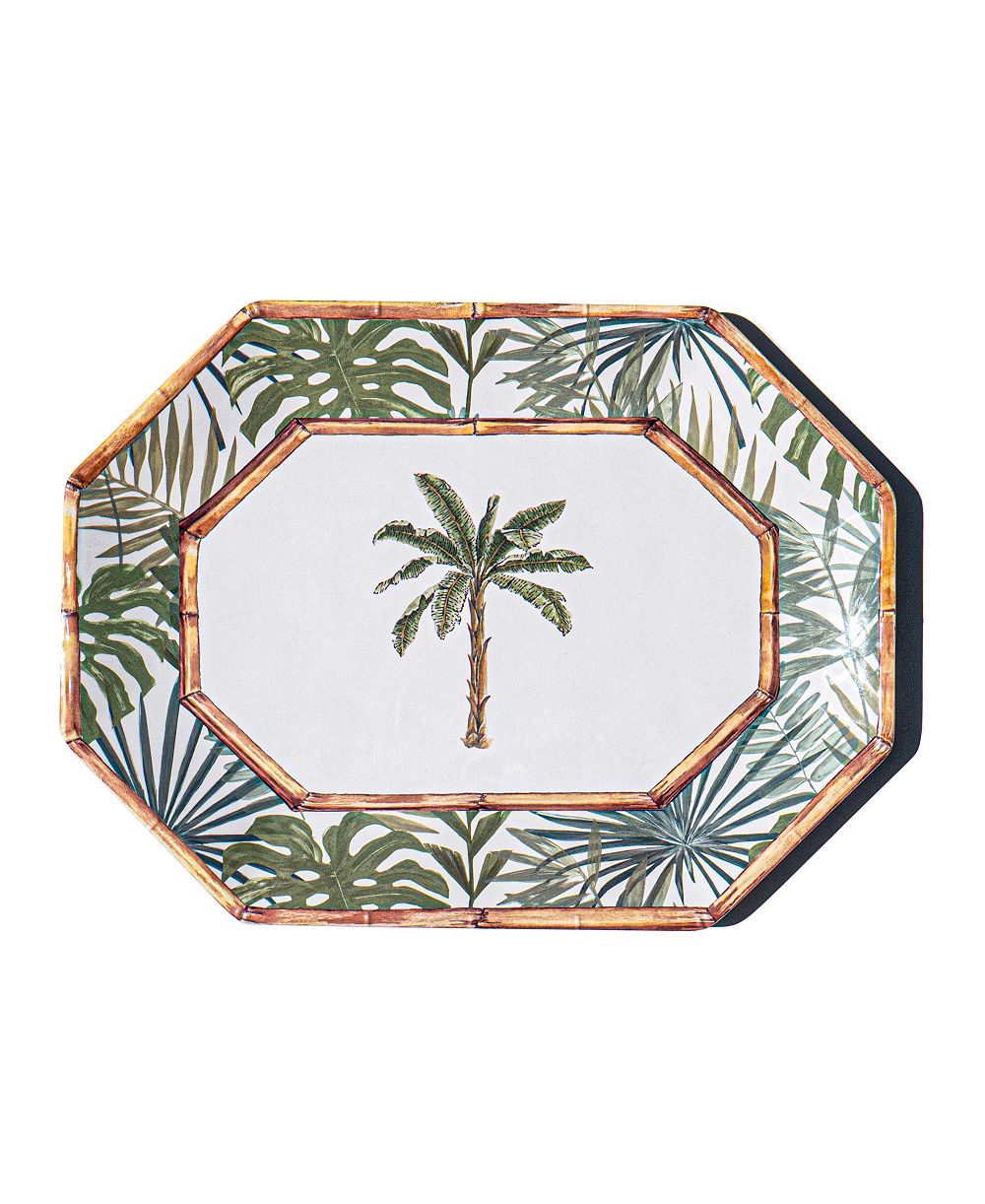 Abode Homewares восьмиугольное блюдо из меламина Rainforest Palm 12"