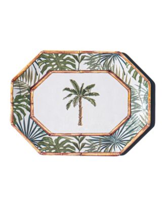 Abode Homewares восьмиугольное блюдо из меламина Rainforest Palm 12"