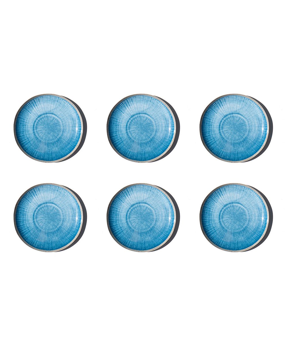 Тарелки для салата Abode Homewares Coastal Reactive NewWave Melamine, набор 6 шт