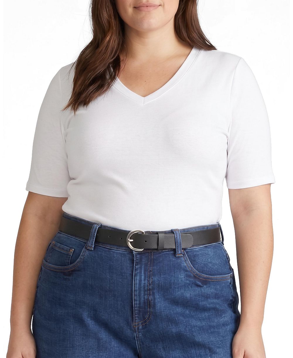 Universal Standard Plus Size Maia Stovepipe Sleeve V Neck Tee