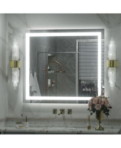 Apmir зеркало для ванной с LED подсветкой спереди и сзади, закаленное стекло с защитой от запотевания