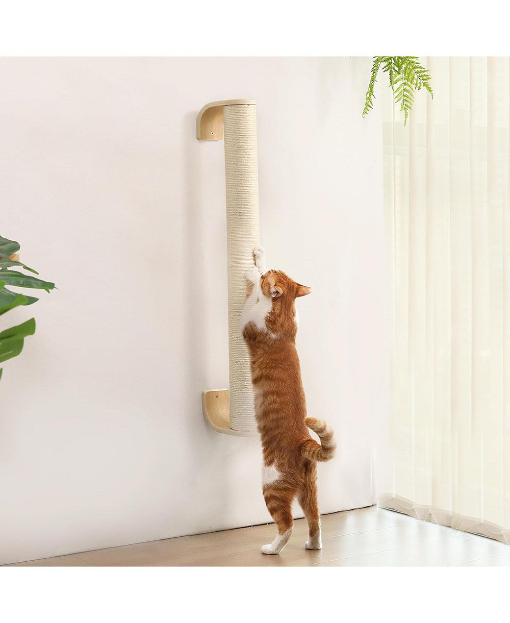 ARONKL Cat Wall Scratcher 60" Tall Mounted Kitten Sturdy Sisal Climbing Tree For Indoor Large Cats