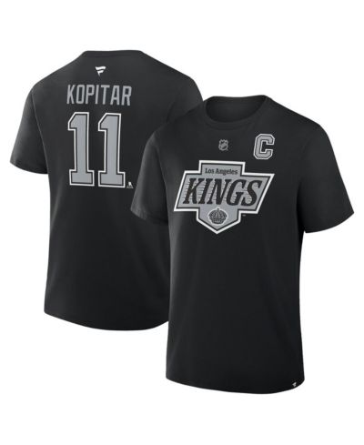 Fanatics Men's Anze Kopitar Black Los Angeles Kings Authentic Stack Name & Number T-Shirt