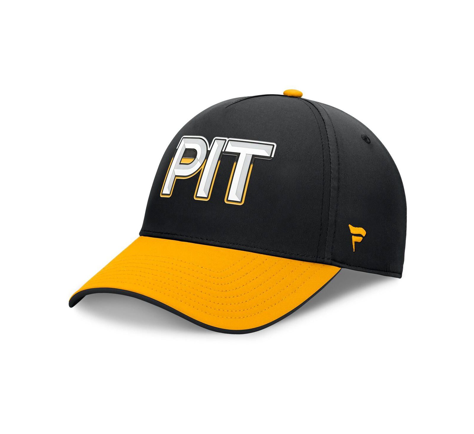 Мужская кепка Fanatics Pittsburgh Penguins Authentic Pro Rink Team Code Flex, черная/золотая