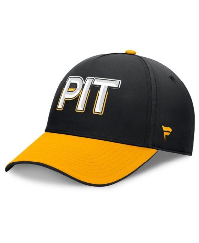 Мужская кепка Fanatics Pittsburgh Penguins Authentic Pro Rink Team Code Flex, черная/золотая