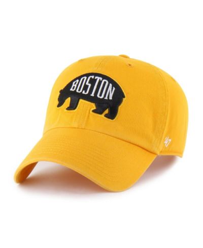 Мужская регулируемая кепка '47 Brand Gold Boston Bruins Core Logo Clean Up