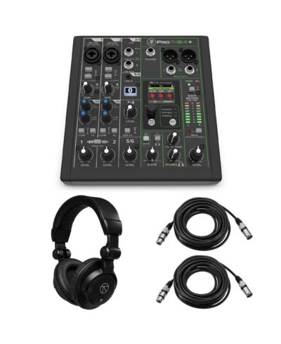 Аналоговый микшер MACKIE ProFX6v3+, 6 каналов, Bluetooth, с наушниками TAPH100 и 2 кабелями XLR 25'