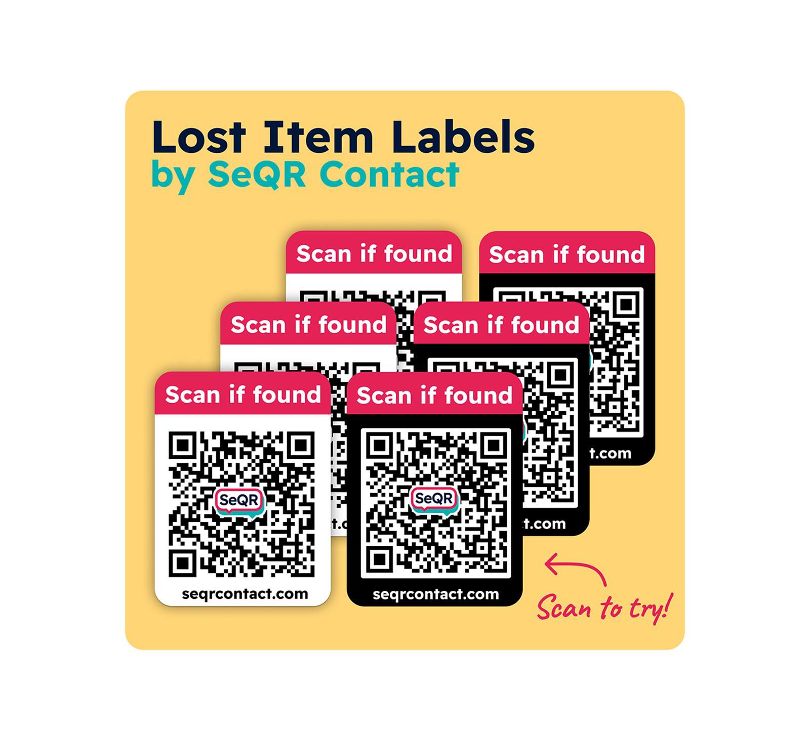 SeQR Contact Lost Item Labels 24-Pack