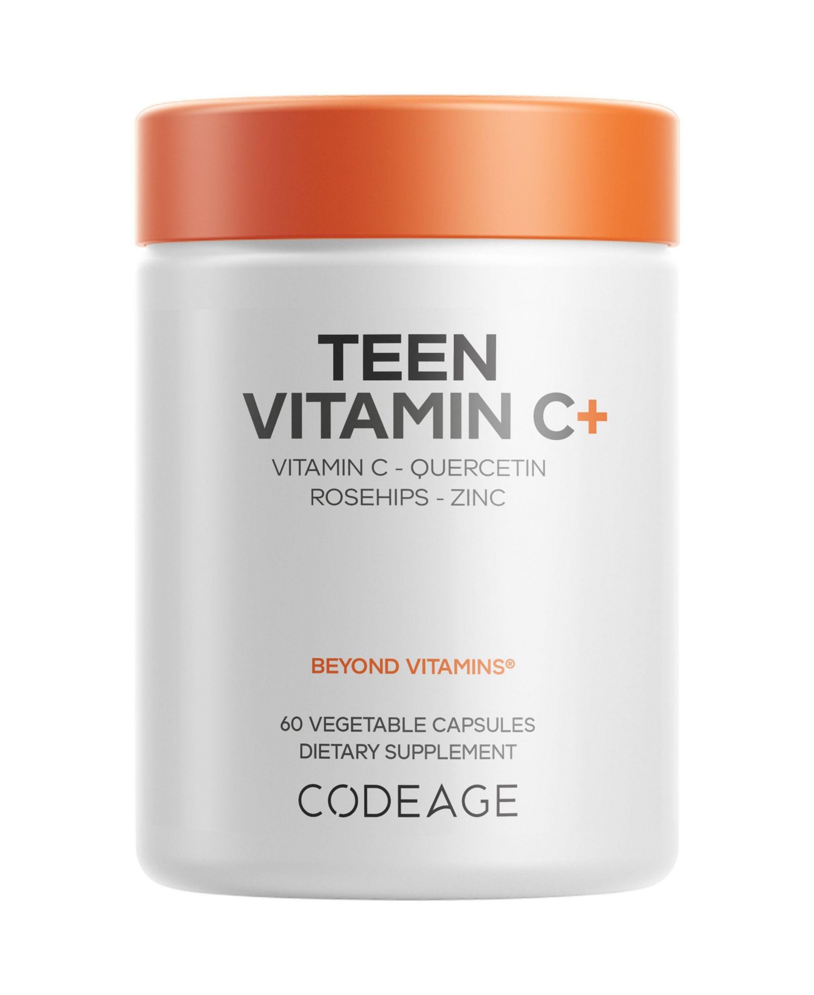 Codeage Teen витамин C, Quercetin, Zinc, Elderberry, Rosehip, Citrus Bioflavonoids, 60 капсул