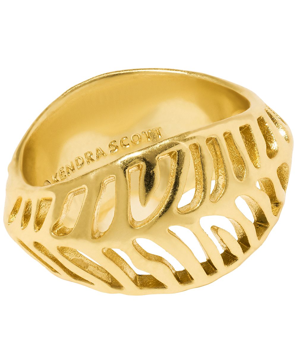 Kendra Scott кольцо Mikki Band Tiger Striped с позолотой 14k Gold-Plated