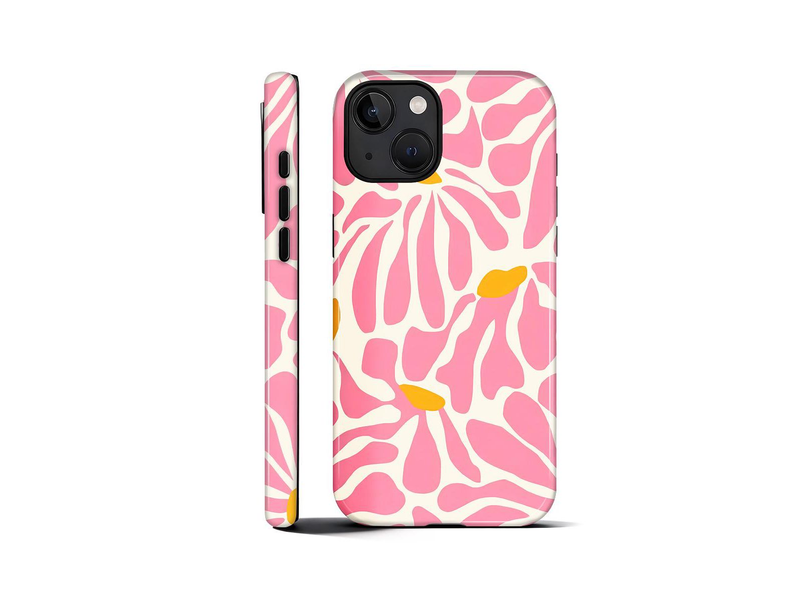 Gonez чехол для iPhone 15 Plus, двухслойная ударопрочная защита, Colorful Flower Art Glossy Case