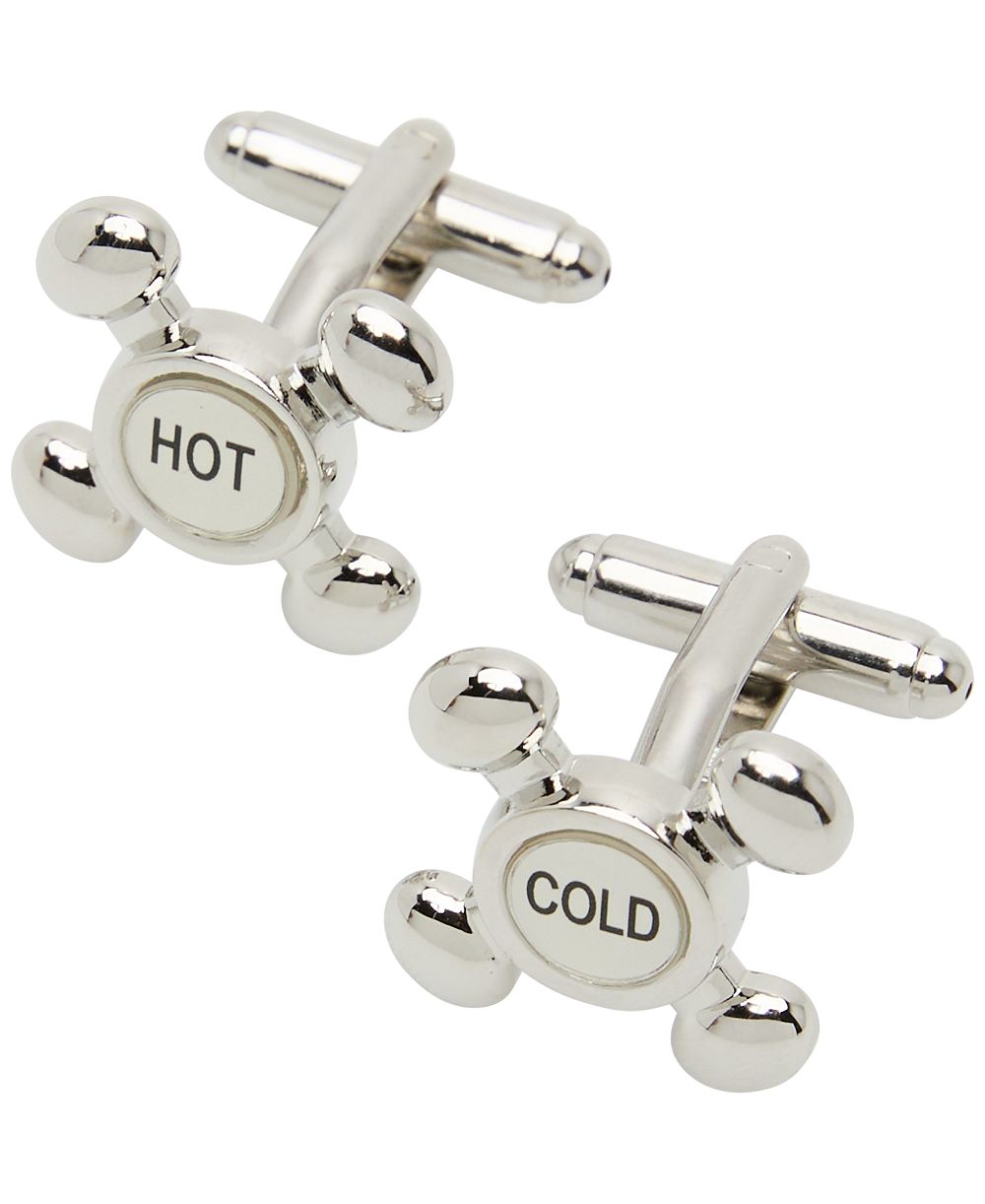 Perry Ellis Portfolio мужские запонки Silver-Tone Hot Cold