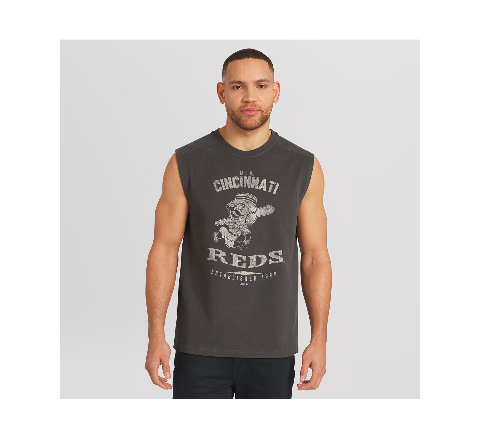 Мужской майка-топ Darius Rucker Collection by Fanatics Charcoal Cincinnati Reds Muscle
