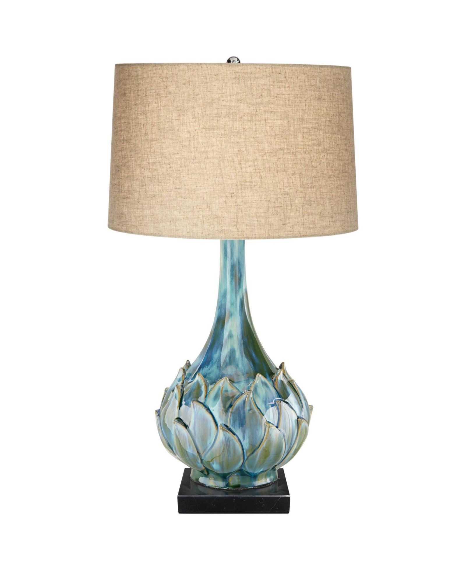Possini Euro Design Kenya Modern Table Lamp with Square Riser 29 1/2" Tall Linen Drum Shade for Living Room House Home