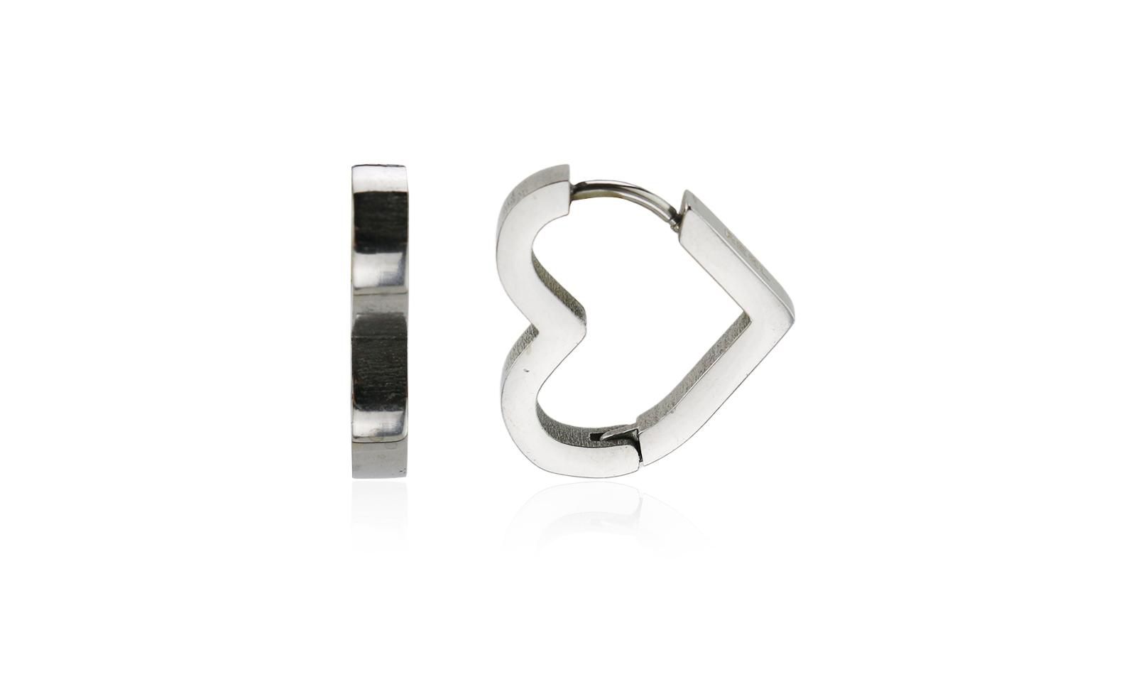 Rebl Jewelry Heart Huggie Earrings