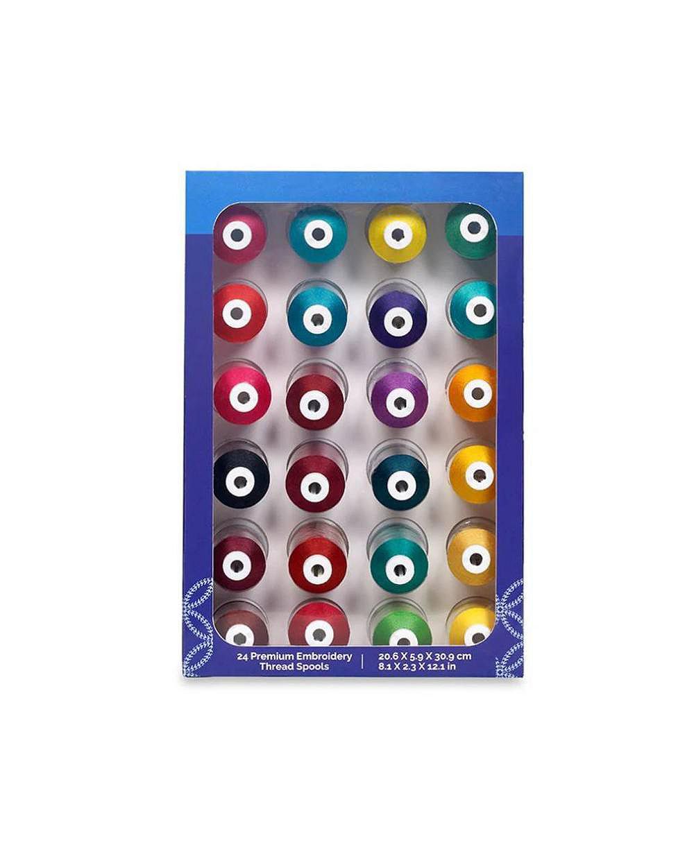 Brother 24-Piece Jewel Tone Embroidery Thread Set