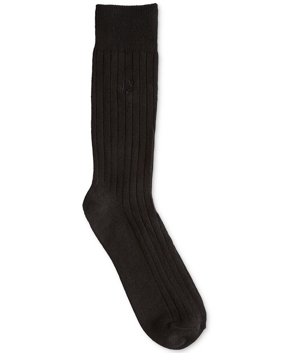 Мужские шерстяные носки Perry Ellis Portfolio из мериносовой шерсти с рифленой текстурой и круглым вырезом