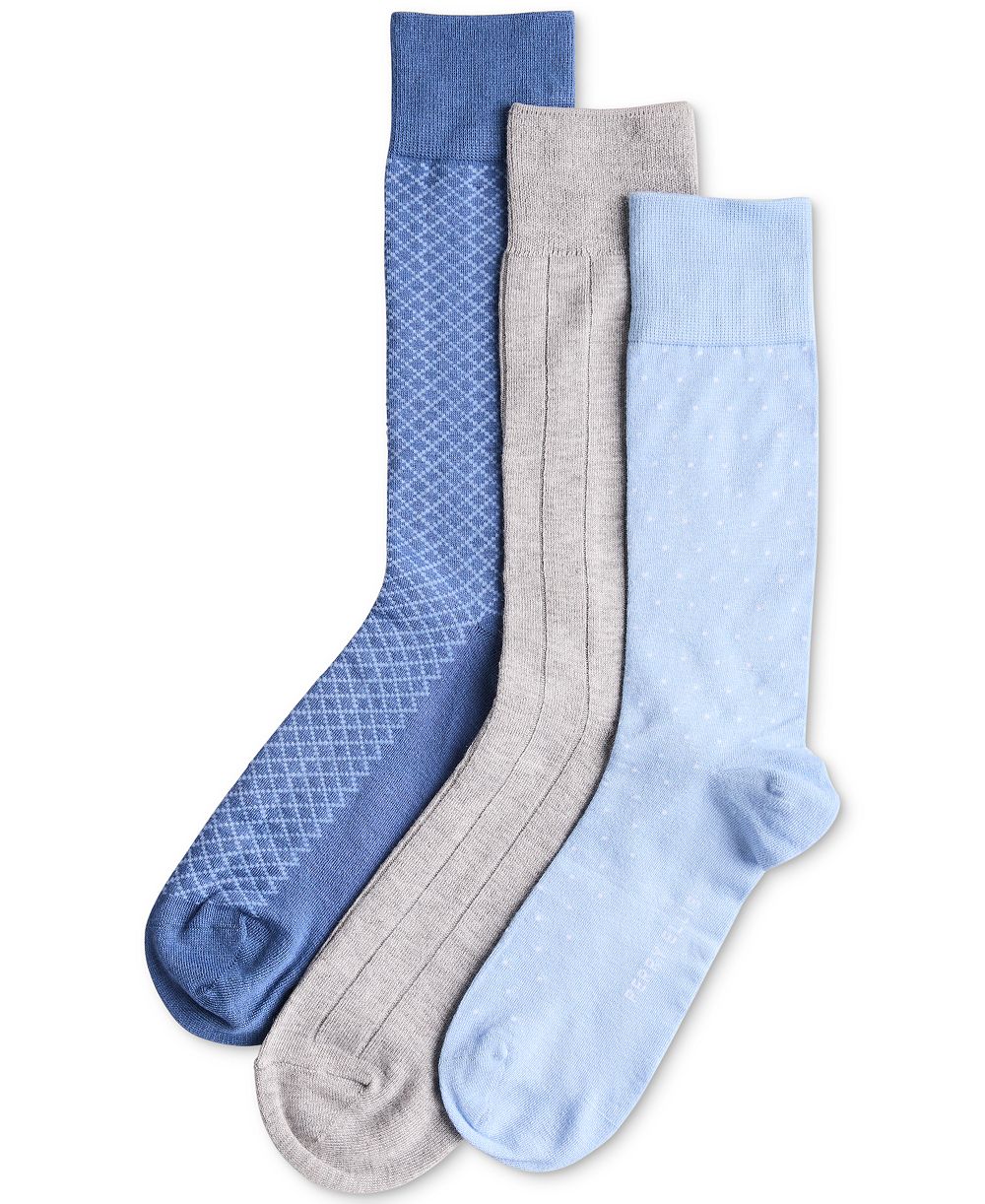 Мужские носки Perry Ellis Portfolio с мелким пиндотом, 3 пары