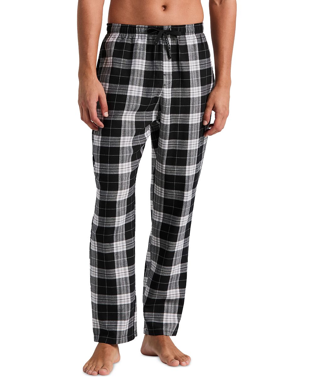 Мужские пижамные брюки Perry Ellis Portfolio из фланели в клетку на шнурке