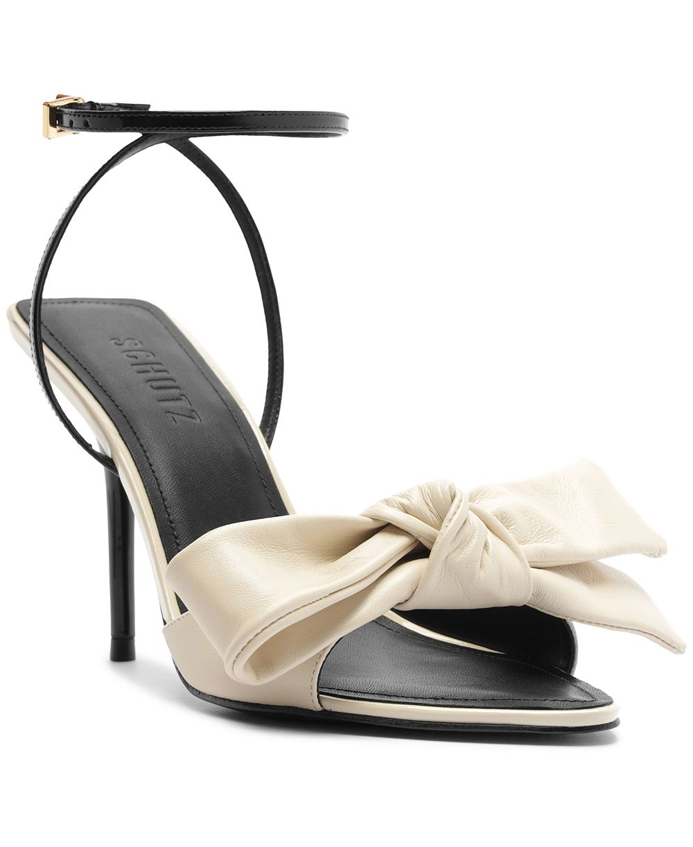 Schutz Women's Elodie Buckle Bow Pointed Toe Sandals