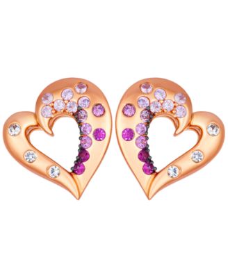 Le Vian Серьги-серёжки в форме сердца с сапфиром Strawberry Ombré® и белым сапфиром (5/8 ct. t.w.) в 14k Strawberry Gold