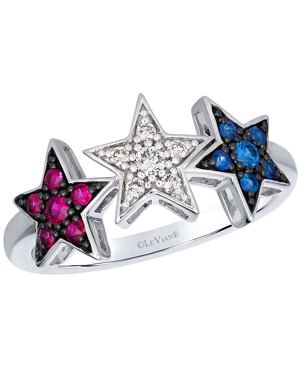 Le Vian кольцо Americana Stars с сапфиром и бриллиантом в 14k золоте