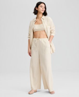 And Now This Women's Striped Wide-Leg Pants, Macy's Exclusive