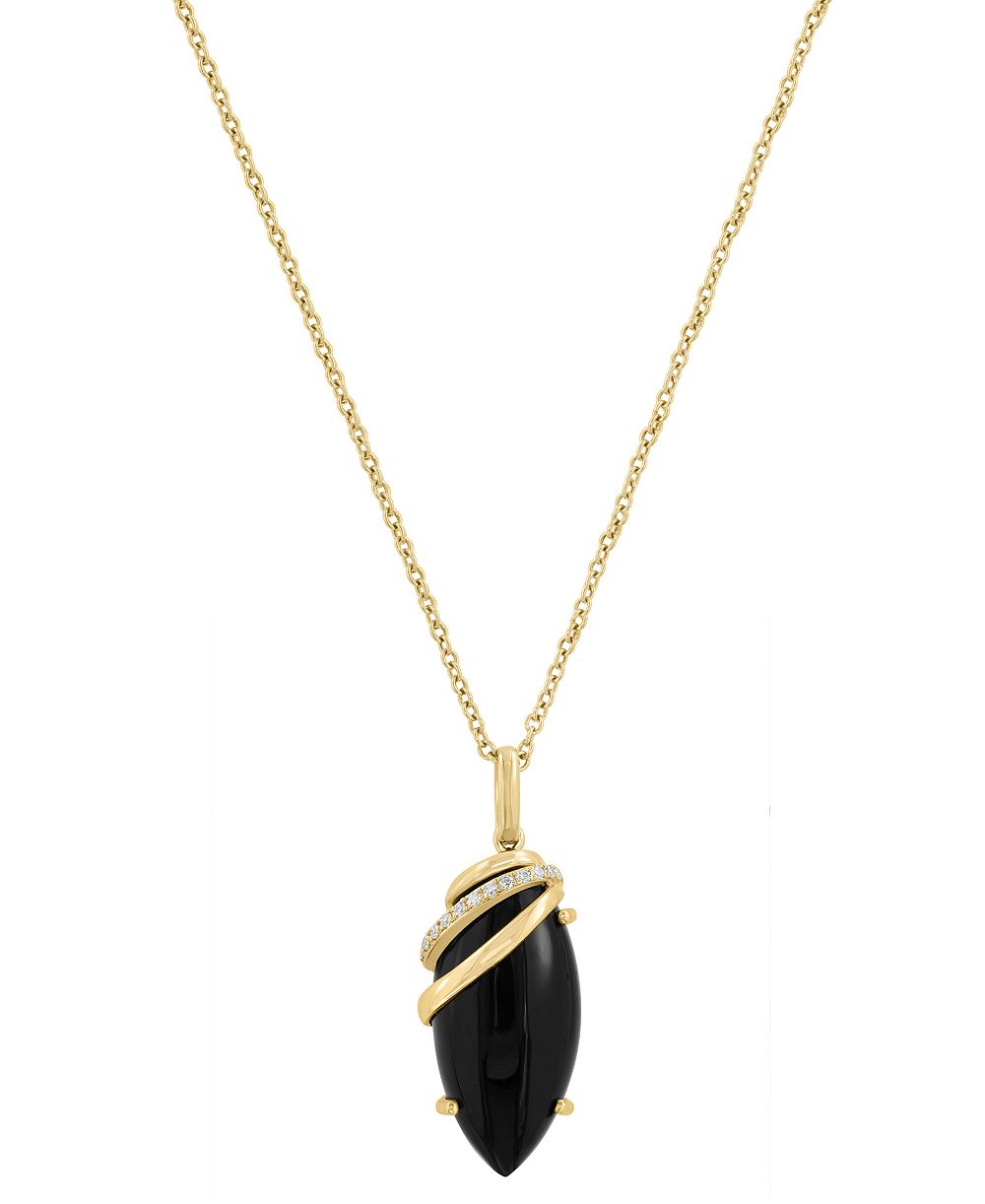 Подвеска-кулон EFFY Collection Onyx & Diamond 14k Yellow Gold