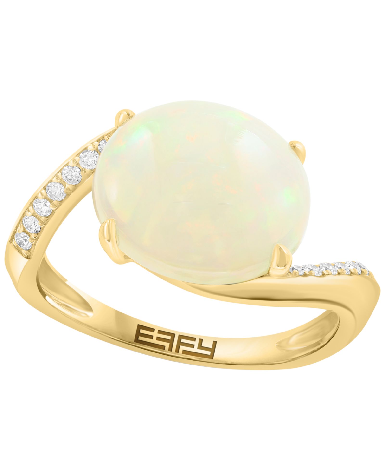 Кольцо с эфиопским опалом и бриллиантом в 14k желтом золоте EFFY Collection