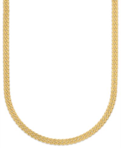 Macy's Men's Starburst Diamond-Cut Cuban Link Chain 22" Necklace in 14k Gold over Sterling Silver
