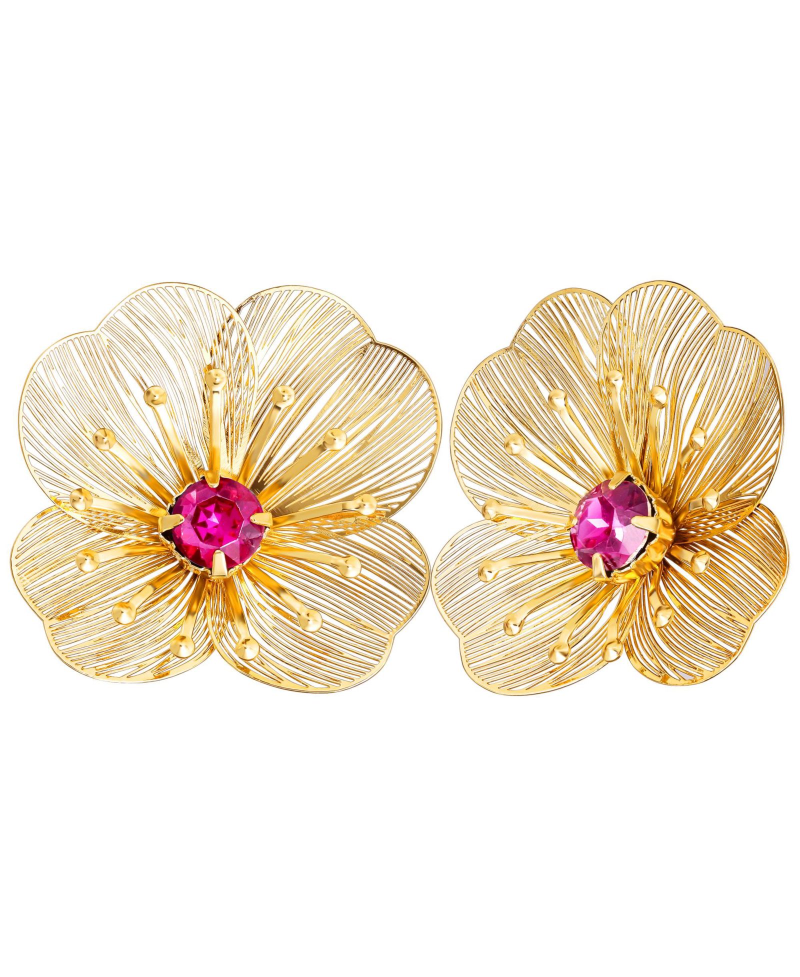 Серьги Jessica Simpson Filigree Flower с кристаллами