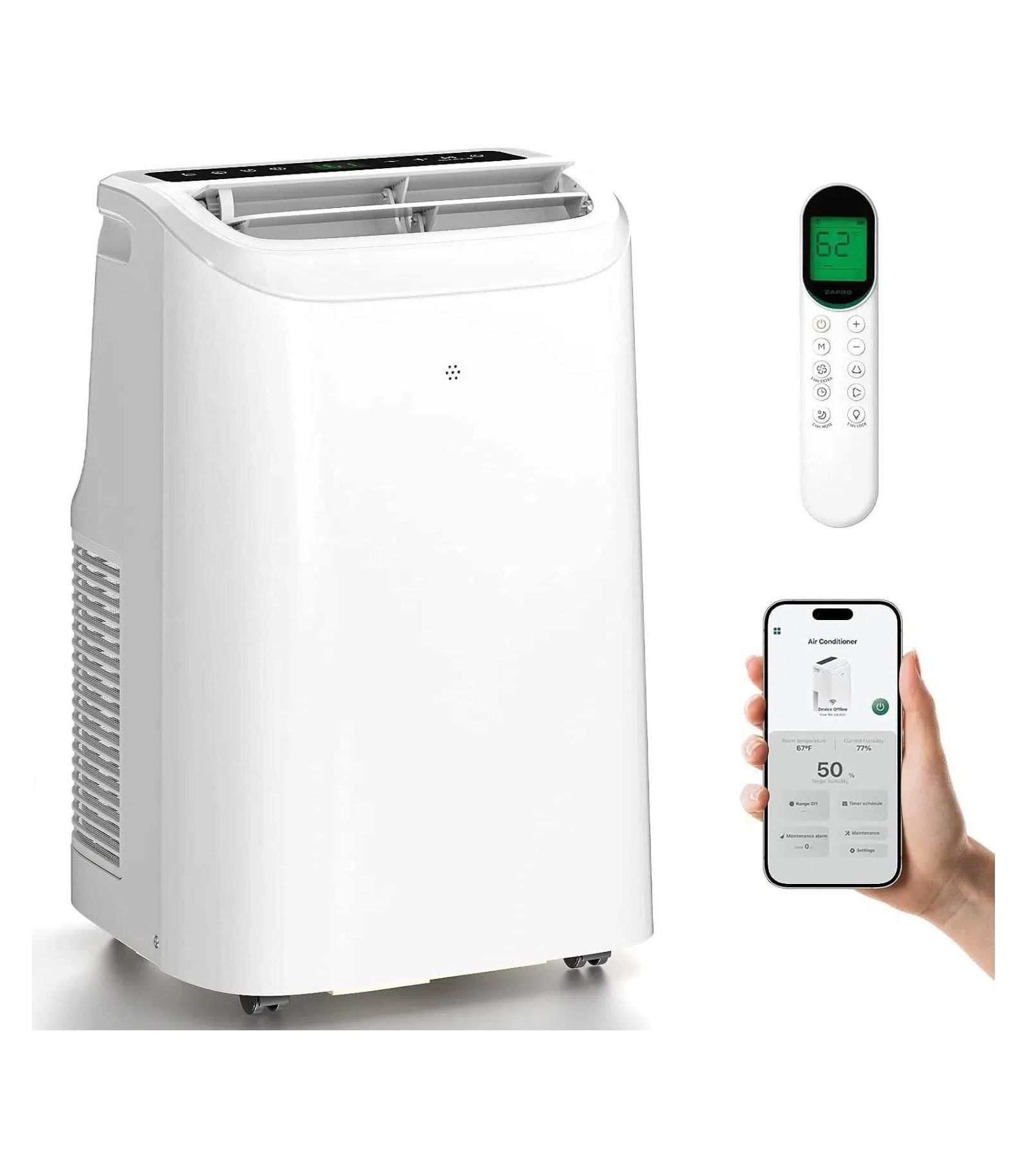 Cowsar портативный кондиционер 12000 BTU с вентилятором и осушителем