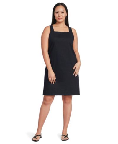 Lands' End Plus Size Linen Shift Above the Knee Dress