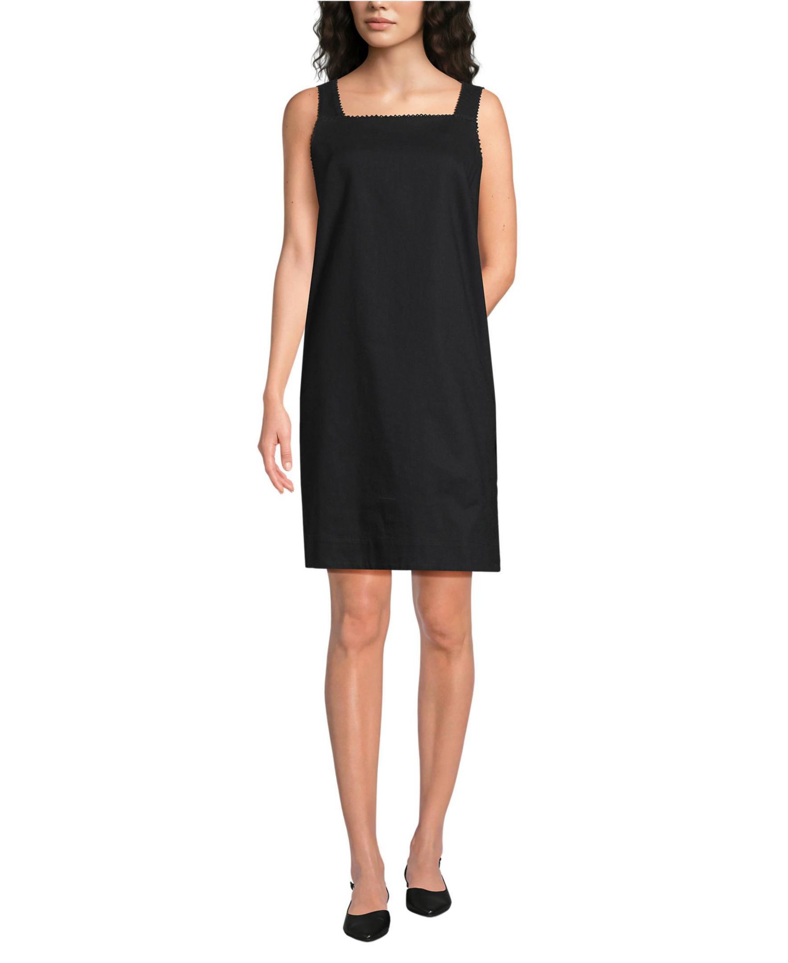 Lands' End Женское Linen Shift Above the Knee Dress