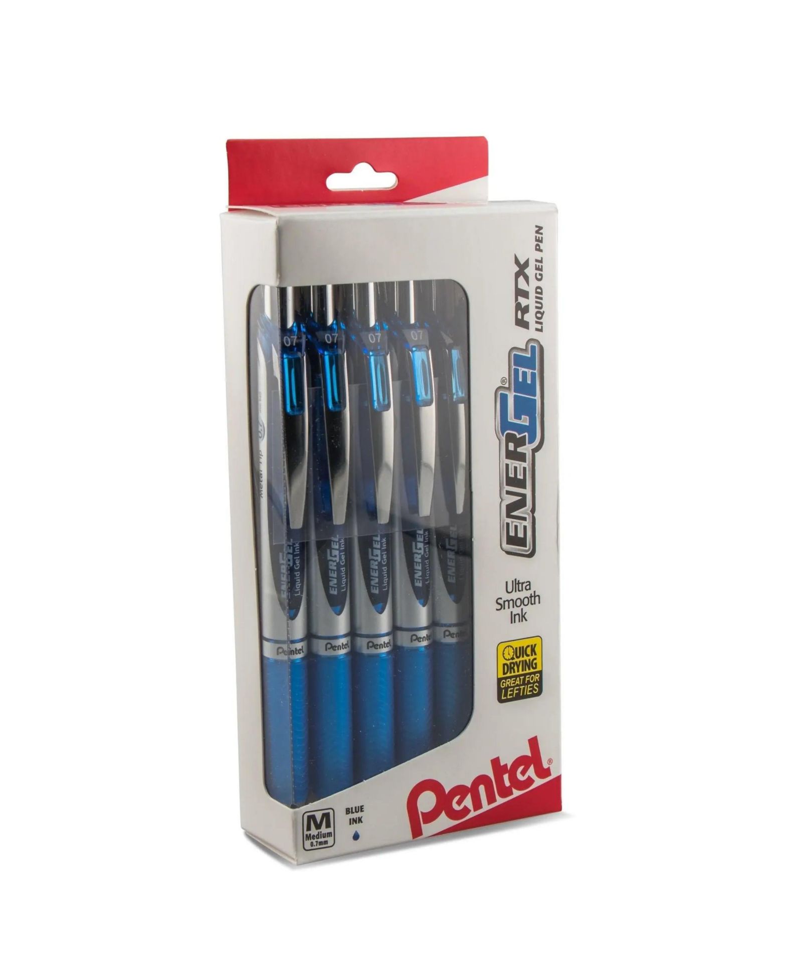 Pentel EnerGel RTX гелевая ручка, 0.7mm, металлическое перо, 12 шт.