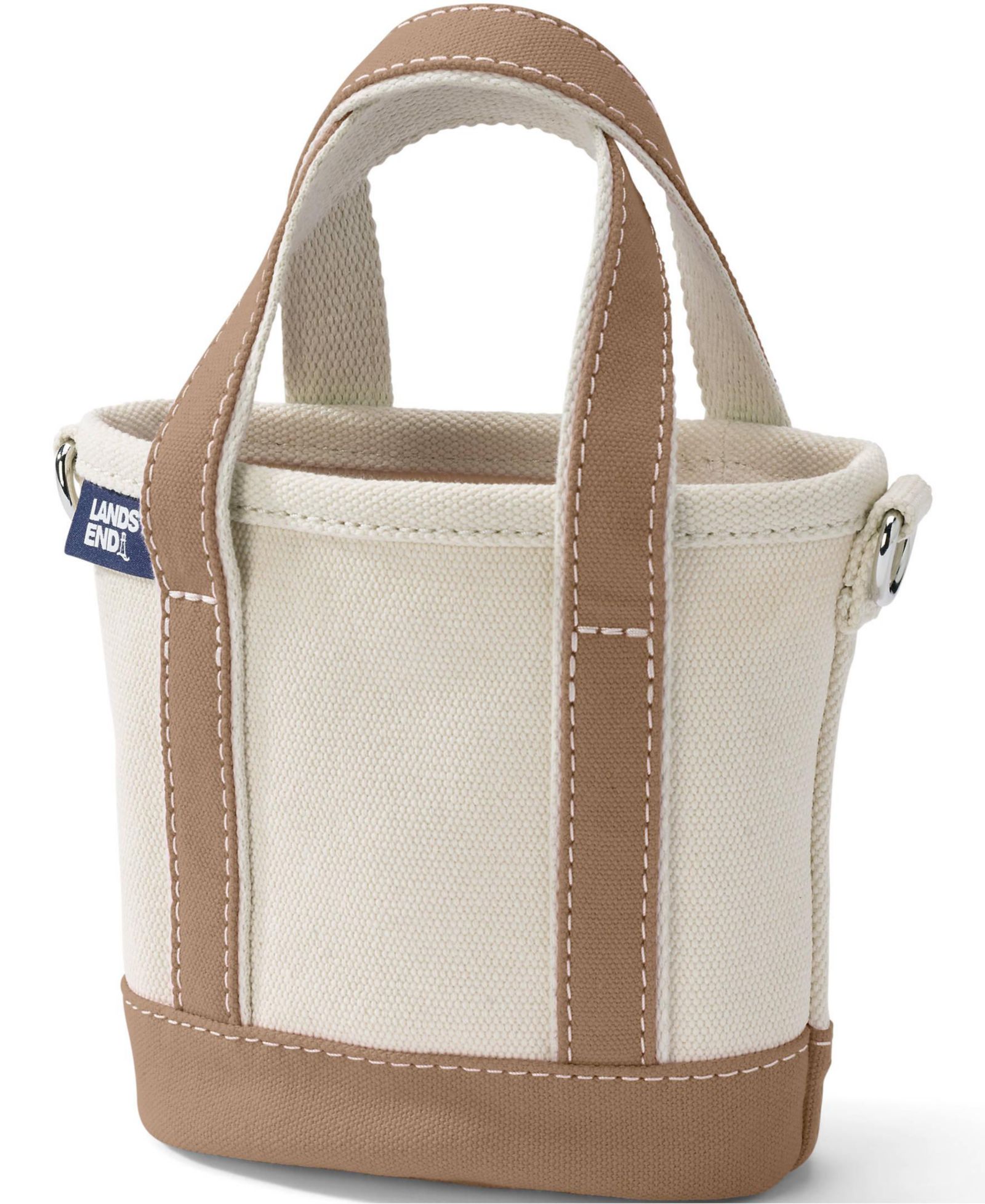 Lands' End Mini Natural Open Top Canvas Tote Bag