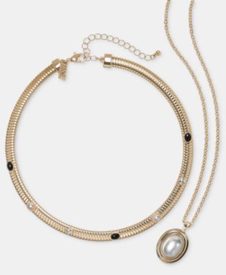 I.N.C. International Concepts Mixed Stone Collar & Pendant Necklaces, 2-Piece Set, Macy's Exclusive