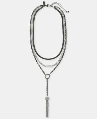 I.N.C. International Concepts Многослойное ожерелье Lariat с цепочкой, пайетками и кисточкой, 16-1/2" + 3" удлинитель